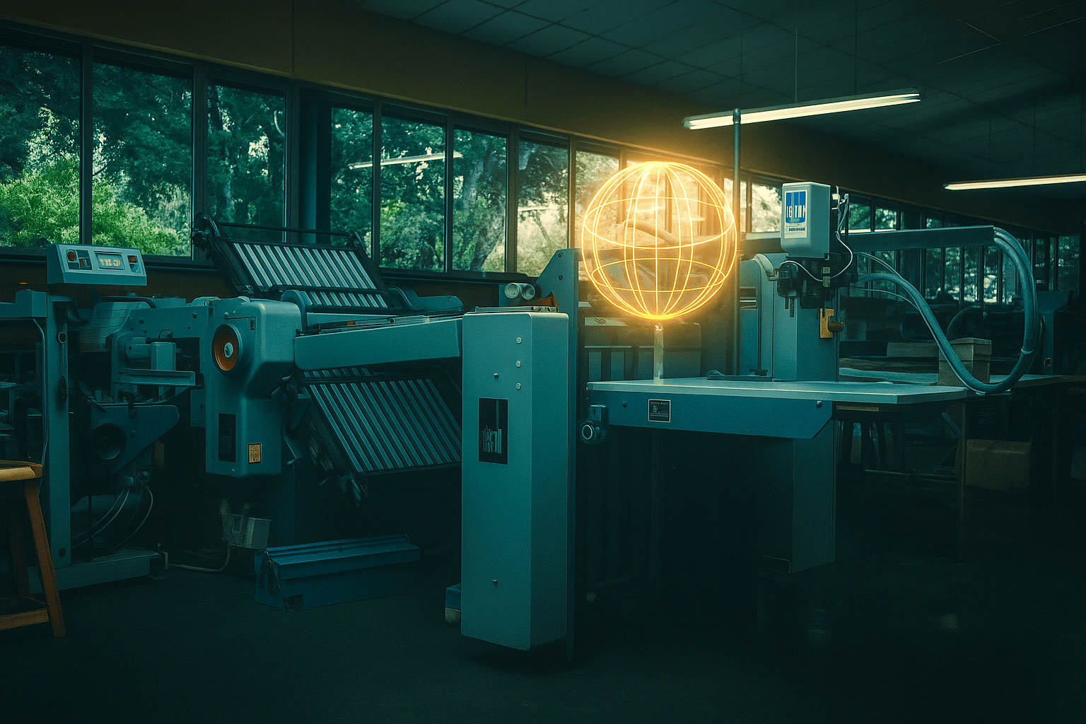 Printing press in action